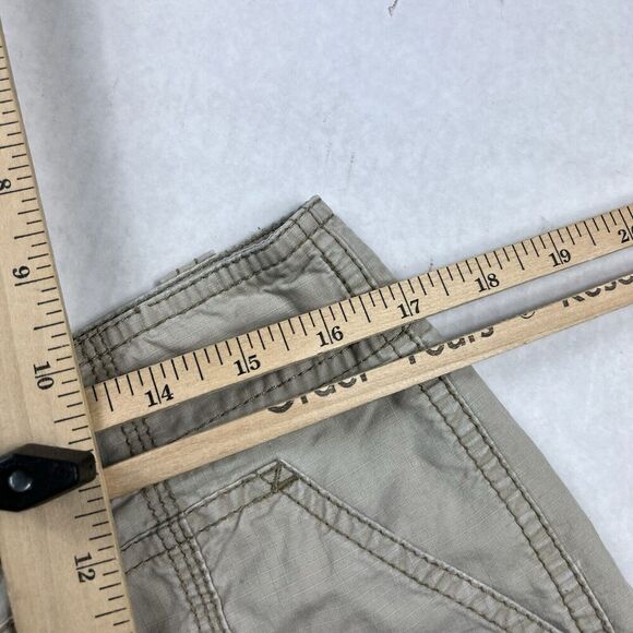 LOFT Womens Cotton Utility Shorts Beige Summer Classic Tie Hem Zip Up Size 8 - Picture 8 of 10